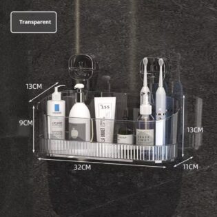 Étagère adhésive pour skincare transparente